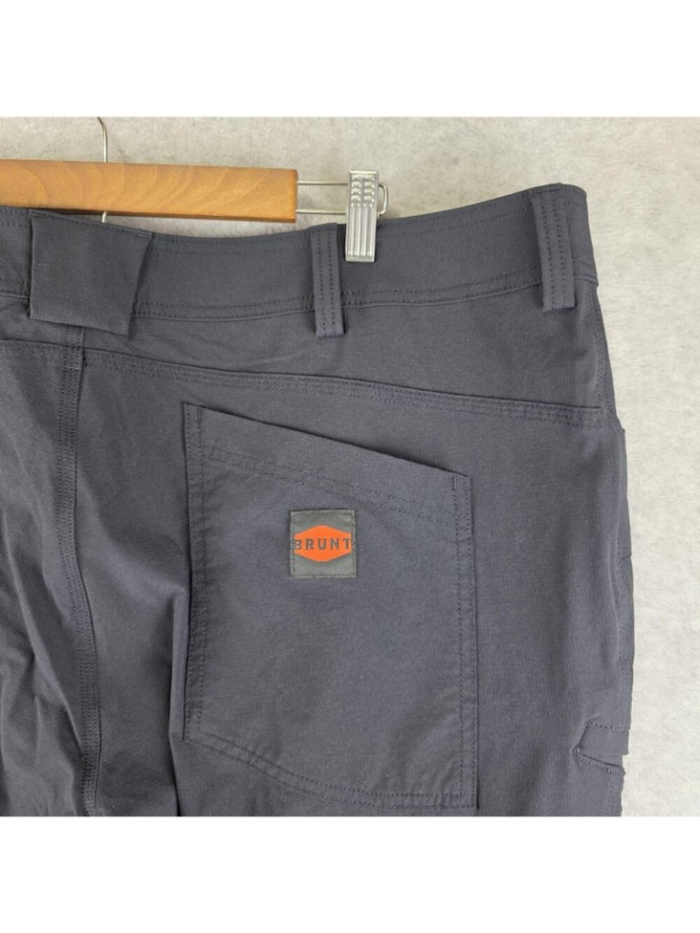 BRUNT Costello Pants Mens 42x34 Black Cargo Ripstop Work Tactical Stretch - Picture 4 of 10